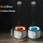 REUP Volcanic Flame Aroma Diffuser Essential Oil 360Ml Portable Air Humidifier with Cute Smoke Ring Night Light Lamp Fragrance