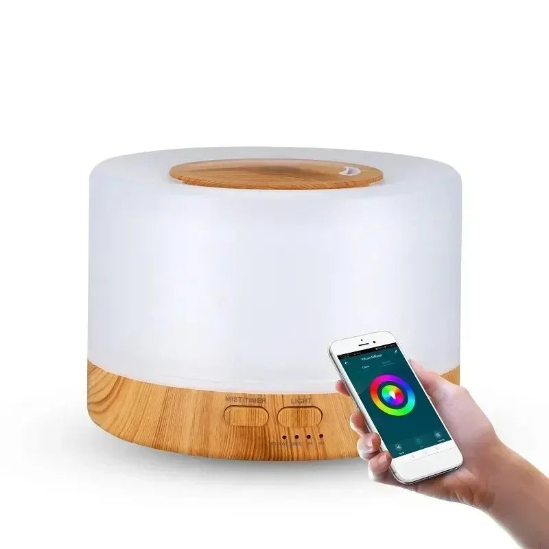 Wifi Smart 500ML Electric Aroma Diffuser Essential Oil Diffuser Air Humidifier Ultrasonic Remote Control Mist Maker Home