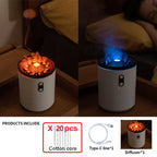 REUP Volcanic Flame Aroma Diffuser Essential Oil 360Ml Portable Air Humidifier with Cute Smoke Ring Night Light Lamp Fragrance