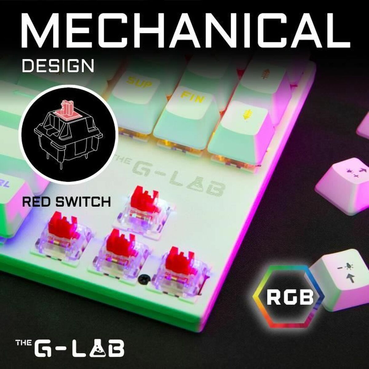 Keyboard with Gaming Mouse The G-Lab MERCURY W White-1