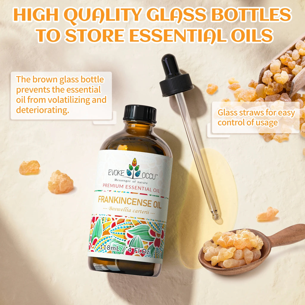 118ML/4 Fl.Oz. Essential Oils, Premium Frankincense Plant Oil for Diffuser, Massage, Skin, Hair, Candle Soap Making,