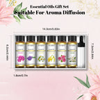 6 Bottles Floral Series Essential Oils Set for Diffuser Candle Making-Rose Lavender Ylang Ylang Jasmine Geranium Chamomile