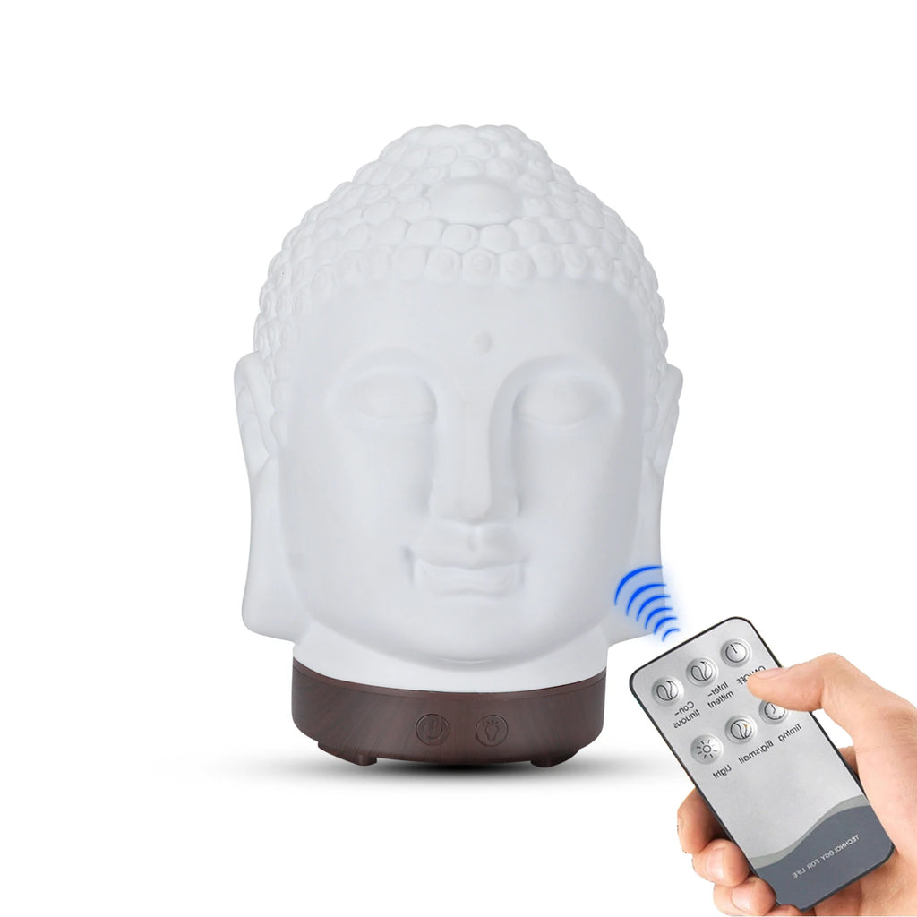 100Ml Essential Oil Diffuser Buddha Head Humidifier with Night Lamp Aromatherapy Mist Foger Maker Essential Oil Diffuse for Home