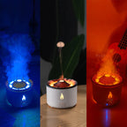 REUP Volcanic Flame Aroma Diffuser Essential Oil 360Ml Portable Air Humidifier with Cute Smoke Ring Night Light Lamp Fragrance