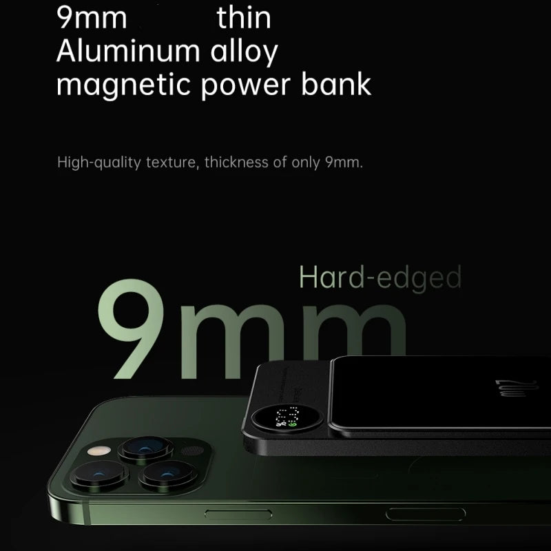 Customizable Logo Strong Magnetic 15W Wireless Q9 Mini Power Bank 5000mah Outdoors Travel for Phone Portable Powerbank 10000mAh