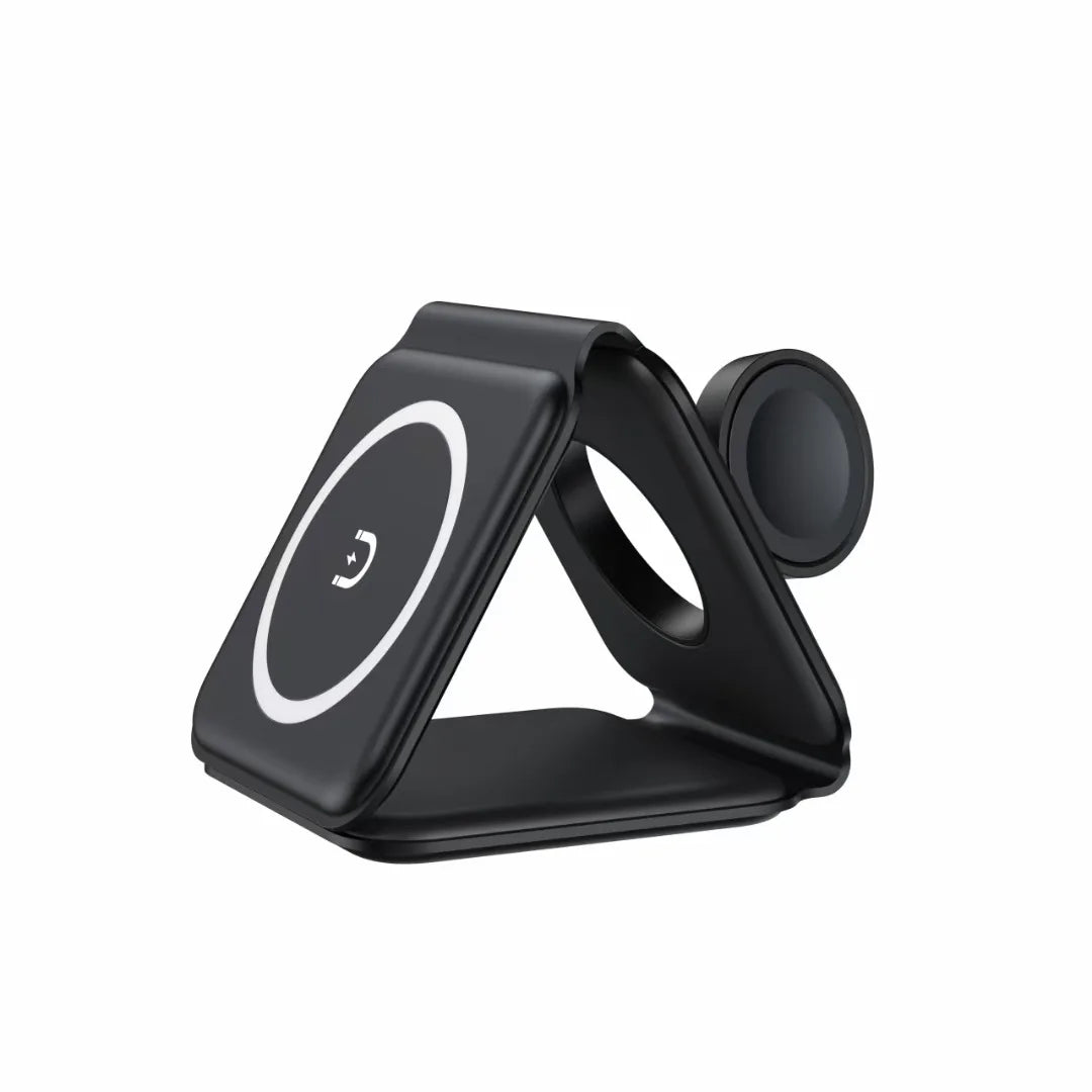 RUNCEIN Wireless Charger Factory Directly Offer Foldable Phone Stand Qi Fast Charging Strong Magnetic 3 in 1 Wireless Charger