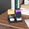 New Design 15W Fast Wireless Charging Station,Desktop 6 in 1 Wireless Charger With Night Light and Alarm Clock