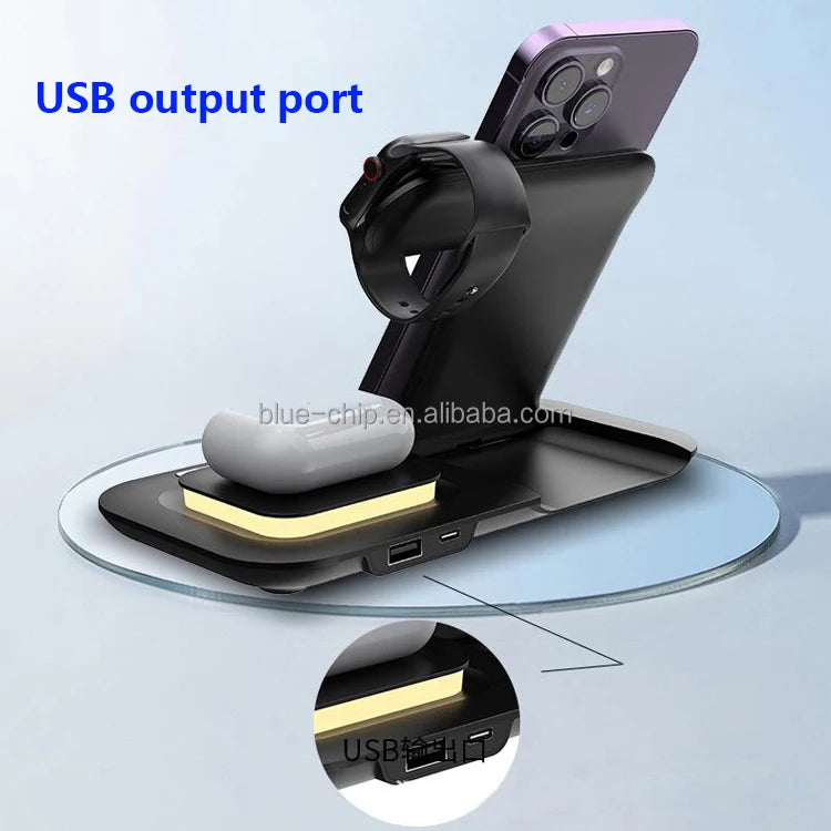 2025 New Products Multifunction 3 in 1 Wireless Chargers for Phone Strong Magnet Fast Charger for Smart Watch for Earphone