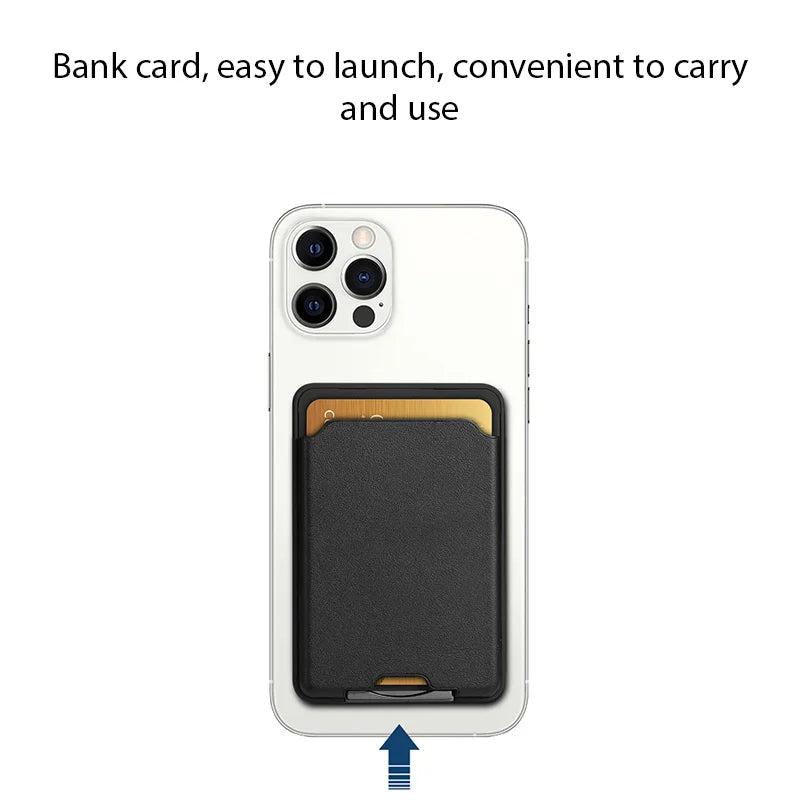 For Magsafe Magnetic Luxury Leather Card Holder Wallet Case For iPhone 15 Pro Max 14 13 Phone Bag Cover Adsorption Accessories