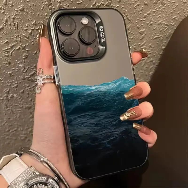 Phone Case For iPhone 16E Cases For iPhone 16 14 13 11 12 Pro Max 7 8 16 Plus XR XS X SE2 New Colorful Mountain View Print Cover