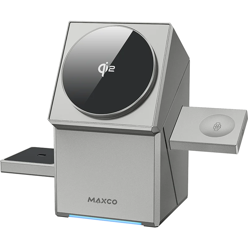 Qi2 3-in-1 Wireless Charger with Auto-Rotating Magic Cube Dock for IPhone 16/15/14 Pro Max, AirPods, and IWatch Fast Charging