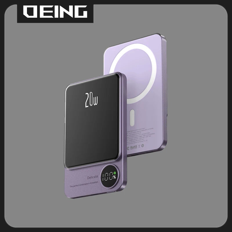 10000mAh PD20W Transparent Alloy Magnetic Powerbank For Magsafe Power Bank Wireless Fast Charger For iPhone 17 16 15 14 13 12 11