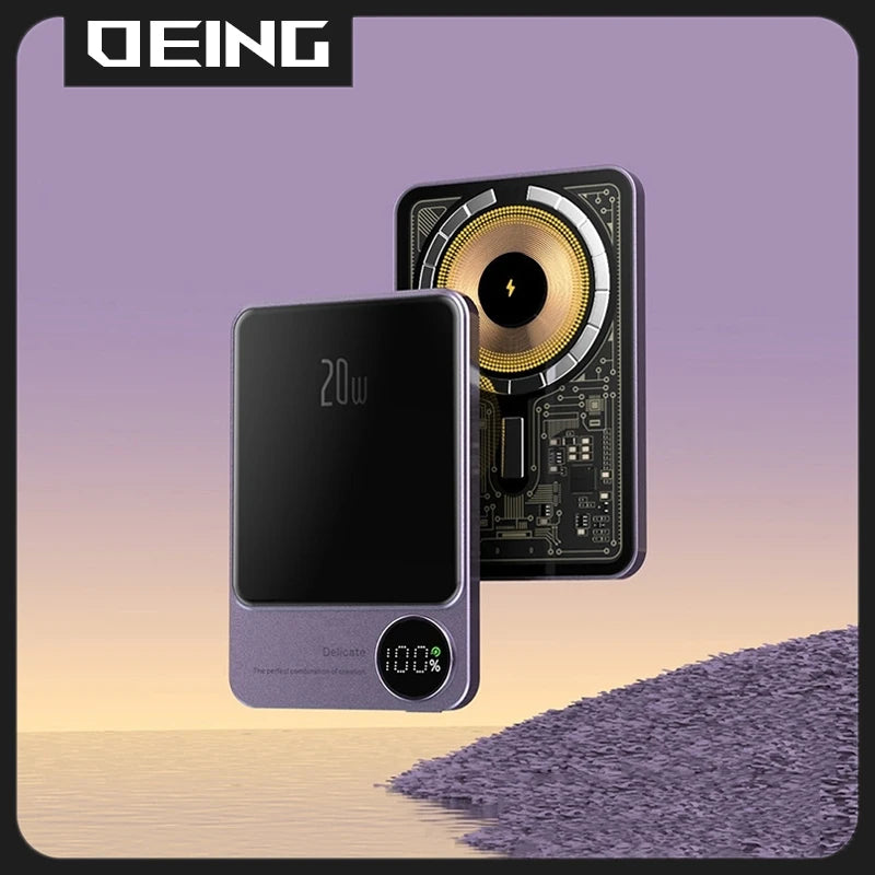10000mAh PD20W Transparent Alloy Magnetic Powerbank For Magsafe Power Bank Wireless Fast Charger For iPhone 17 16 15 14 13 12 11