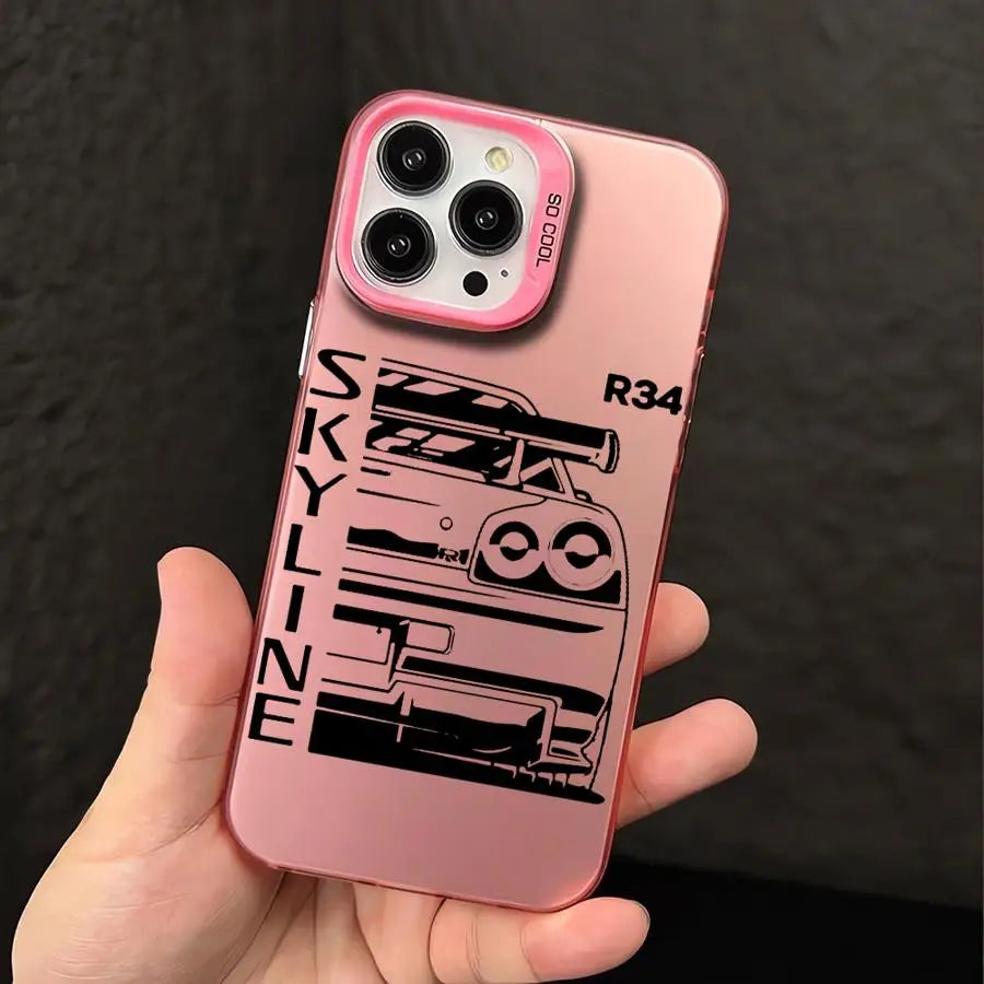 JDM Dream Car Cool Cover Phone Case for iPhone 16 Pro 15 Pro Max 14 13 12 11 XS 14 Pro Max 16 Plus 14Pro 12Pro Soft Shell