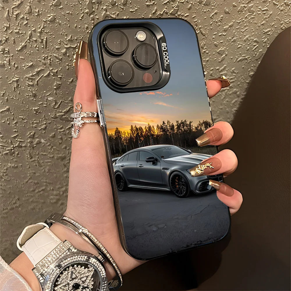 AMG GT Car Phone Case For iPhone 16,15,14,13,12,11,Pro,Max,Plus,Mini,XS,SE M-Mer-cedeses Anti Fall Black Matte Hard Bumper