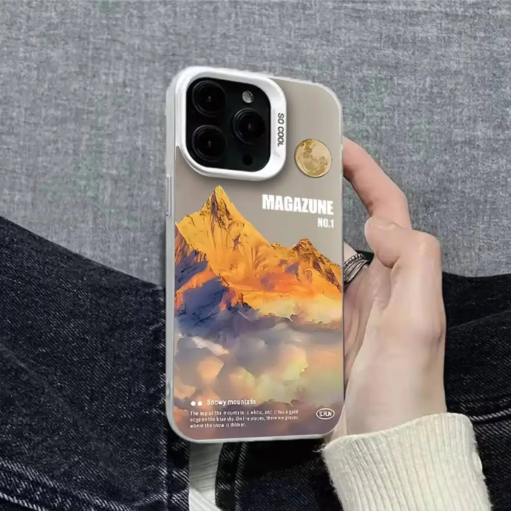 Snow Mountain Road Landscape Phone Case For iPhone 16,15,14,13,12,11,Pro,XS,Max,Plus,Mini,SE Colorful Matte Shockproof Cover