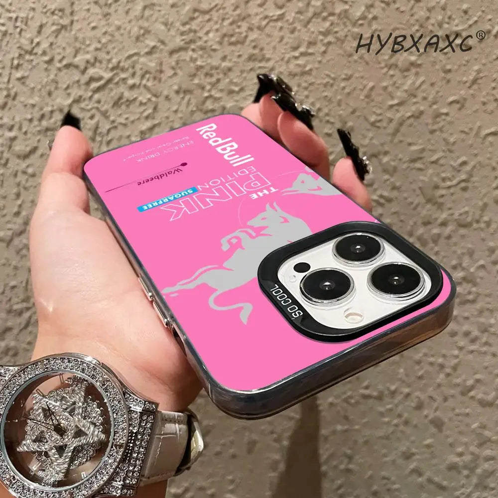 Phone Case Fashion IMD Colorful Silver Suitable case for iPhone16 15 14 13 12 11Pro Max Fashion B-BullS Logo R-RedES