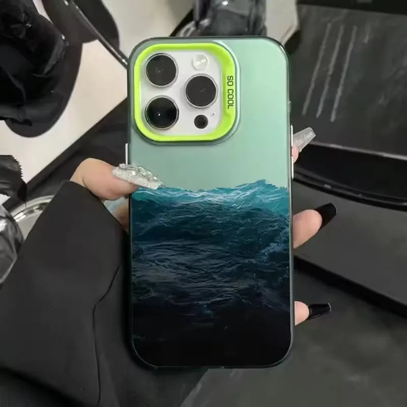 Phone Case For iPhone 16E Cases For iPhone 16 14 13 11 12 Pro Max 7 8 16 Plus XR XS X SE2 New Colorful Mountain View Print Cover