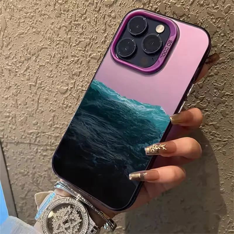 Phone Case For iPhone 16E Cases For iPhone 16 14 13 11 12 Pro Max 7 8 16 Plus XR XS X SE2 New Colorful Mountain View Print Cover