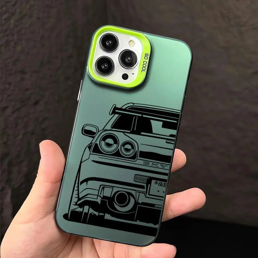 JDM Dream Car Cool Cover Phone Case for iPhone 16 Pro 15 Pro Max 14 13 12 11 XS 14 Pro Max 16 Plus 14Pro 12Pro Soft Shell