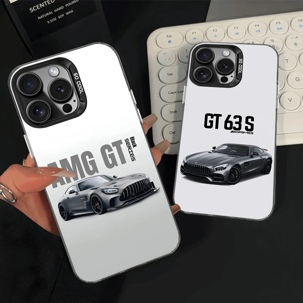 AMG GT Car Phone Case For iPhone 16,15,14,13,12,11,Pro,Max,Plus,Mini,XS,SE M-Mer-cedeses Anti Fall Black Matte Hard Bumper