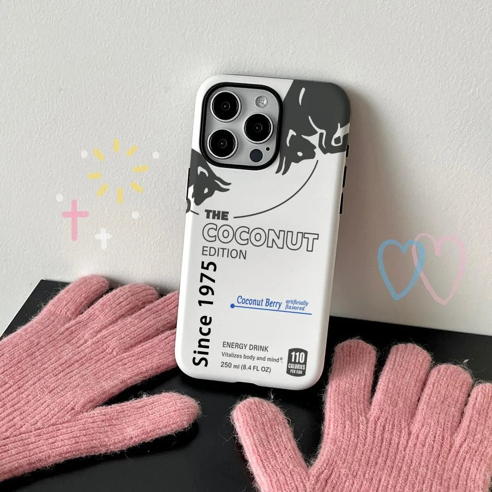 Phone Case for New bulls drink stylish design iPhone 17 16 15 14 13 12 11 X XS XR XSMAX 7 8 Air Pro Max Plus Double-layer Cover