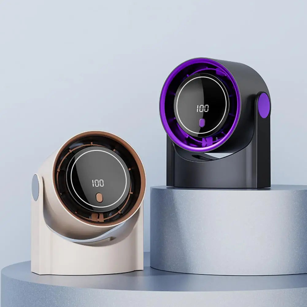 Led Display Fan Portable Usb Rechargeable Mini Desk Fan with Led Digital Display 100 Speed Adjustable Quiet Fan for Home Office