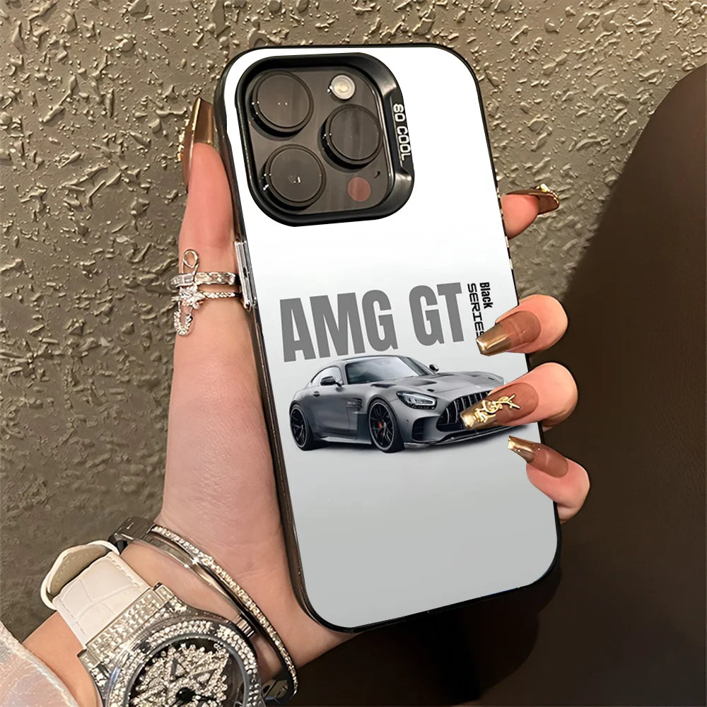 AMG GT Car Phone Case For iPhone 16,15,14,13,12,11,Pro,Max,Plus,Mini,XS,SE M-Mer-cedeses Anti Fall Black Matte Hard Bumper