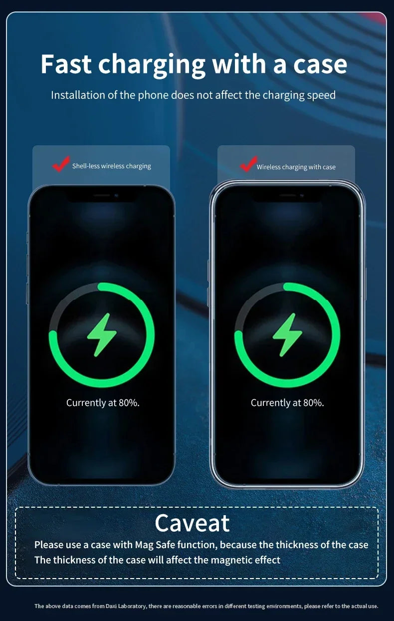 High-Speed Magnetic Car Charger, Phone Car Holder,100W Wireless Fast Charging with Adjustable Phone Bracket,Vent Installation