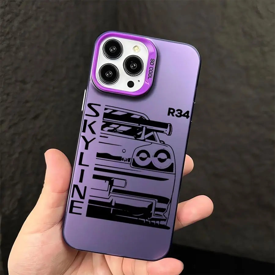 JDM Dream Car Cool Cover Phone Case for iPhone 16 Pro 15 Pro Max 14 13 12 11 XS 14 Pro Max 16 Plus 14Pro 12Pro Soft Shell