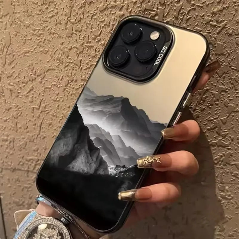 Phone Case For iPhone 16E Cases For iPhone 16 14 13 11 12 Pro Max 7 8 16 Plus XR XS X SE2 New Colorful Mountain View Print Cover