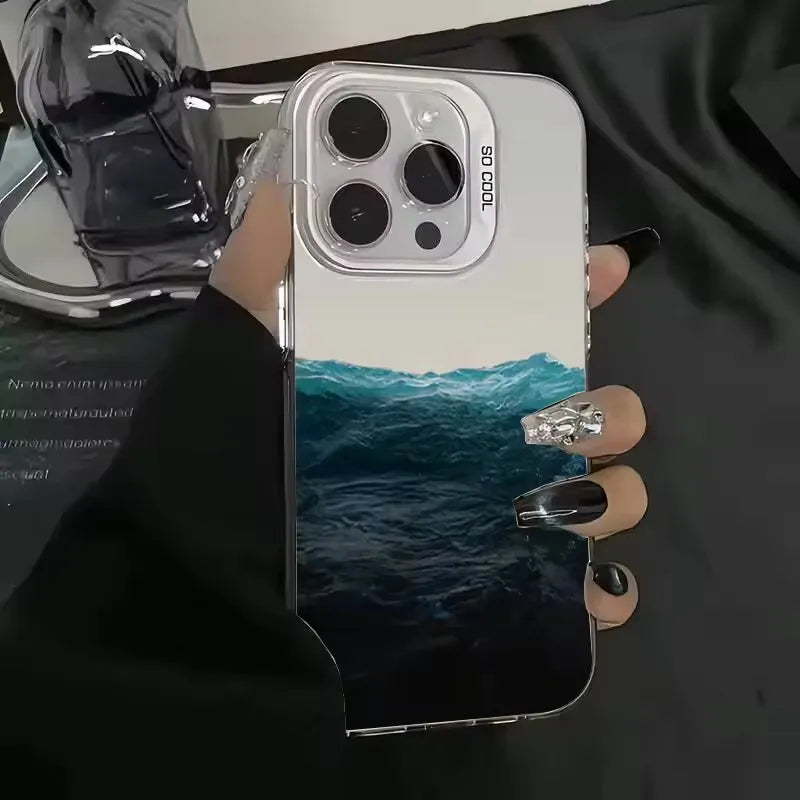 Phone Case For iPhone 16E Cases For iPhone 16 14 13 11 12 Pro Max 7 8 16 Plus XR XS X SE2 New Colorful Mountain View Print Cover