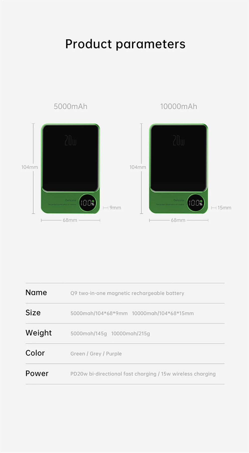 10000mAh PD20W Transparent Alloy Magnetic Powerbank For Magsafe Power Bank Wireless Fast Charger For iPhone 17 16 15 14 13 12 11