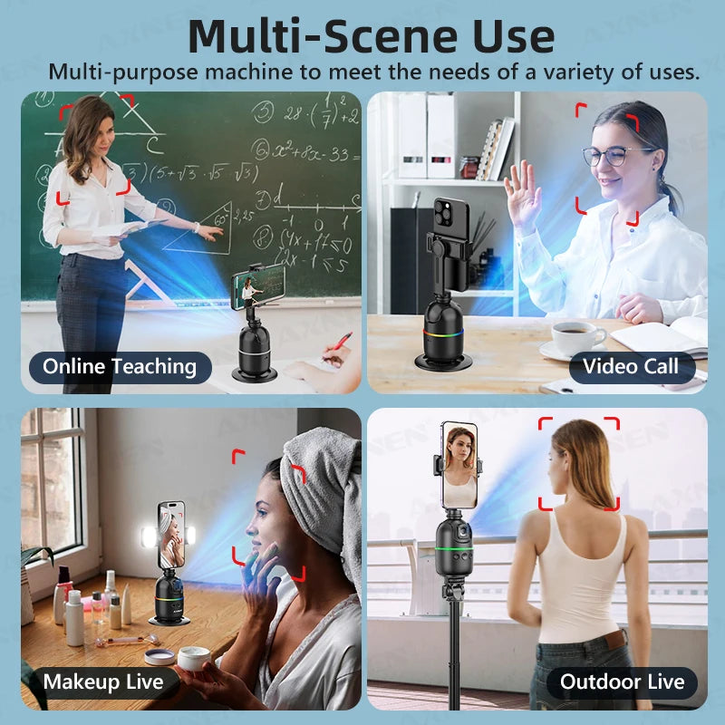 Auto Face Tracking Desktop Gimbal Intelligent Rotating Holder for Mobile Phone - Option Wireless Remote Selfie Smartphone Tripod