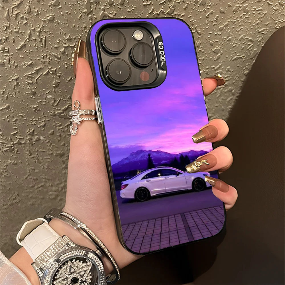 AMG GT Car Phone Case For iPhone 16,15,14,13,12,11,Pro,Max,Plus,Mini,XS,SE M-Mer-cedeses Anti Fall Black Matte Hard Bumper