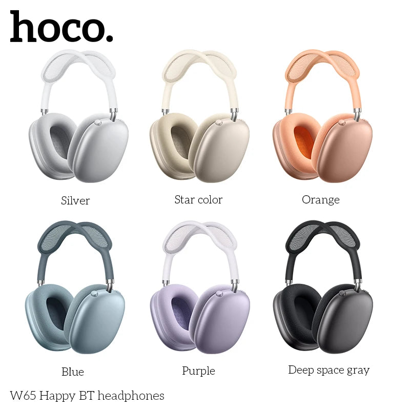 HOCO W65 New Bluetooth 5.4 Headphone Over Ear Big Earphones Hifi Audio Music Sport Gaming Headsets for Iphone Android With Mic