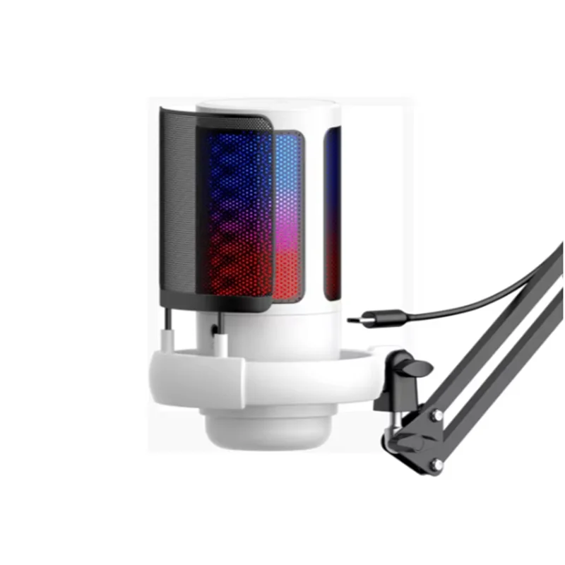 A16Q-RGB USB Condenser Microphone With Metal Boom Stand For Esports Game Call Recording For Studio Use