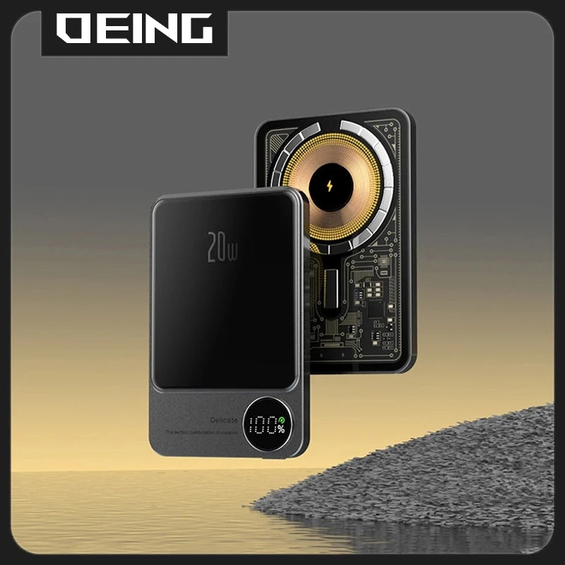 10000mAh PD20W Transparent Alloy Magnetic Powerbank For Magsafe Power Bank Wireless Fast Charger For iPhone 17 16 15 14 13 12 11