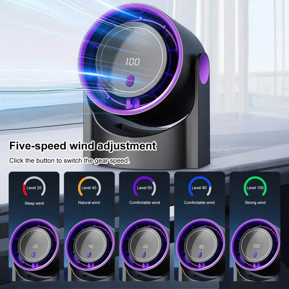 Led Display Fan Portable Usb Rechargeable Mini Desk Fan with Led Digital Display 100 Speed Adjustable Quiet Fan for Home Office
