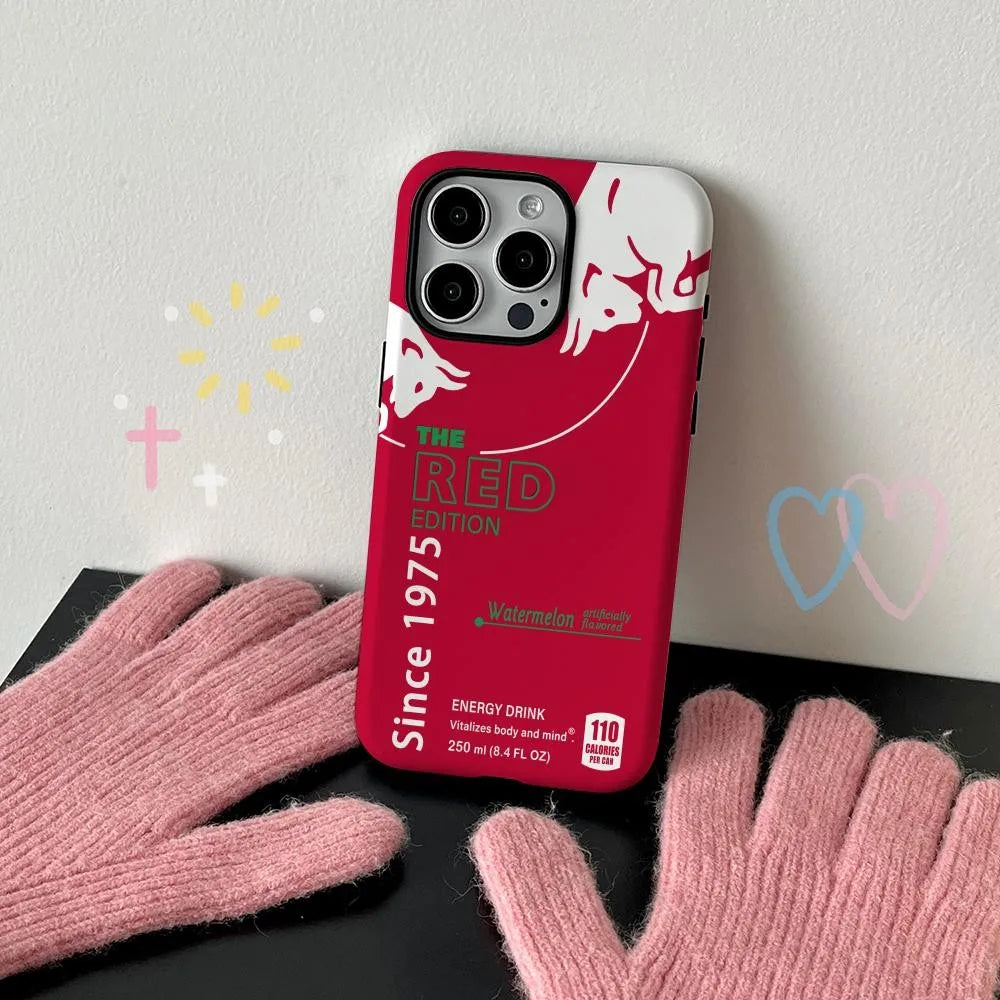 Phone Case for New bulls drink stylish design iPhone 17 16 15 14 13 12 11 X XS XR XSMAX 7 8 Air Pro Max Plus Double-layer Cover
