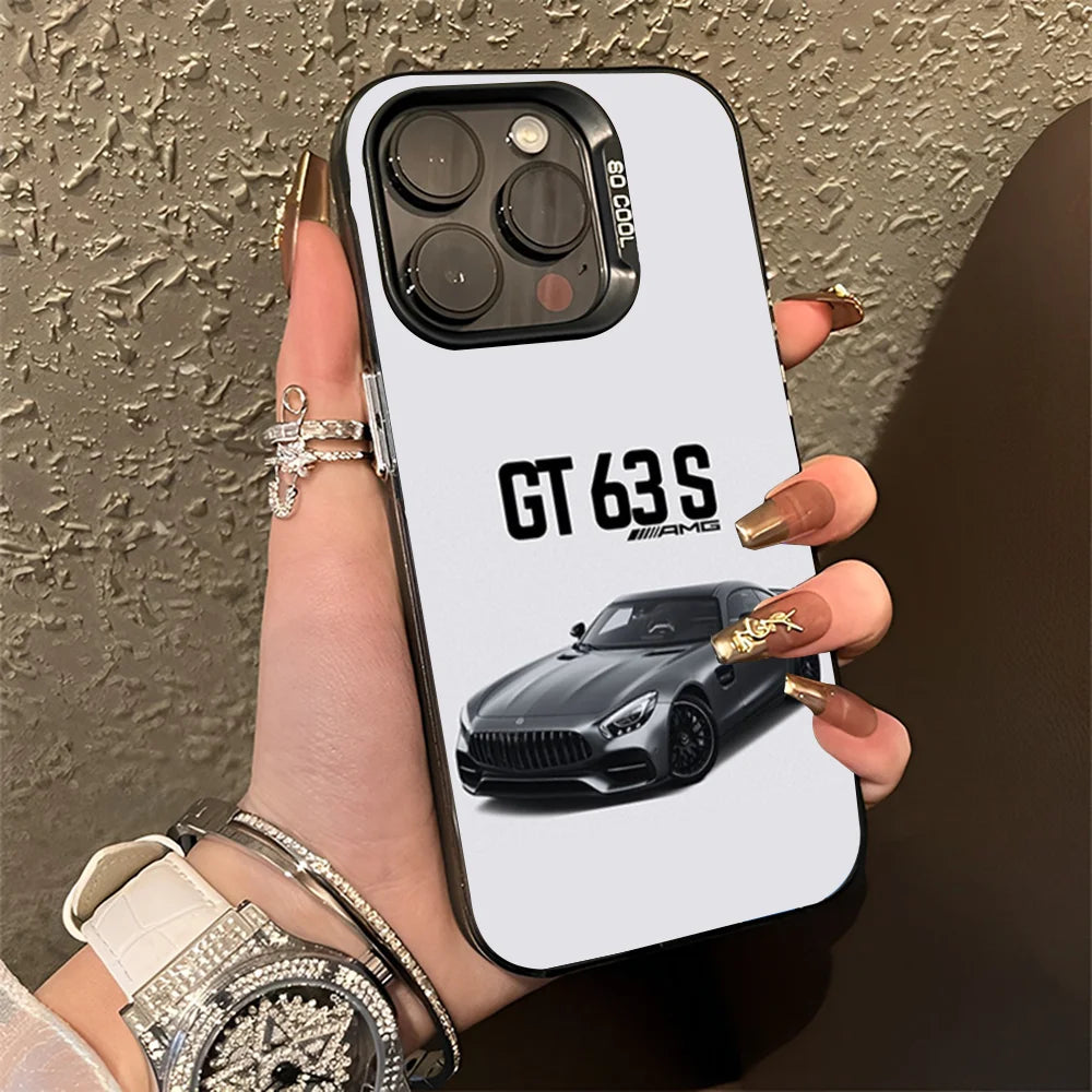 AMG GT Car Phone Case For iPhone 16,15,14,13,12,11,Pro,Max,Plus,Mini,XS,SE M-Mer-cedeses Anti Fall Black Matte Hard Bumper