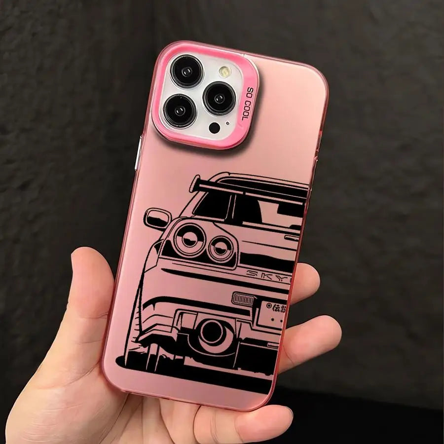 JDM Dream Car Cool Cover Phone Case for iPhone 16 Pro 15 Pro Max 14 13 12 11 XS 14 Pro Max 16 Plus 14Pro 12Pro Soft Shell