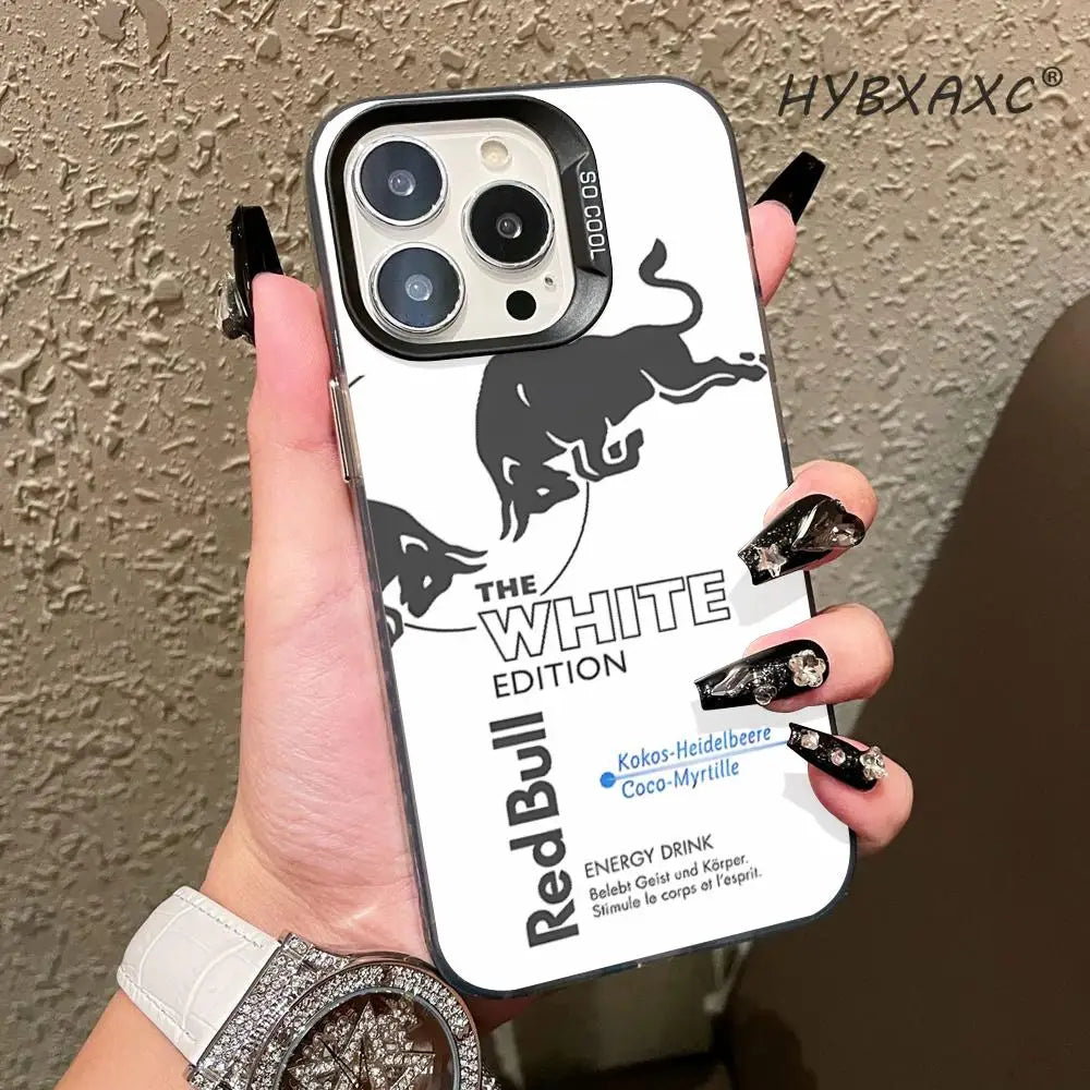 Phone Case Fashion IMD Colorful Silver Suitable case for iPhone16 15 14 13 12 11Pro Max Fashion B-BullS Logo R-RedES