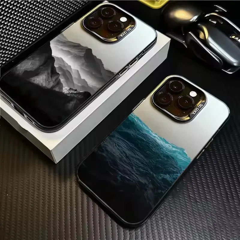 Phone Case For iPhone 16E Cases For iPhone 16 14 13 11 12 Pro Max 7 8 16 Plus XR XS X SE2 New Colorful Mountain View Print Cover