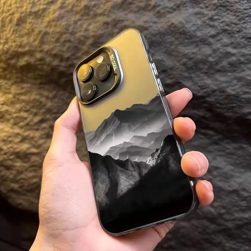 Phone Case For iPhone 16E Cases For iPhone 16 14 13 11 12 Pro Max 7 8 16 Plus XR XS X SE2 New Colorful Mountain View Print Cover