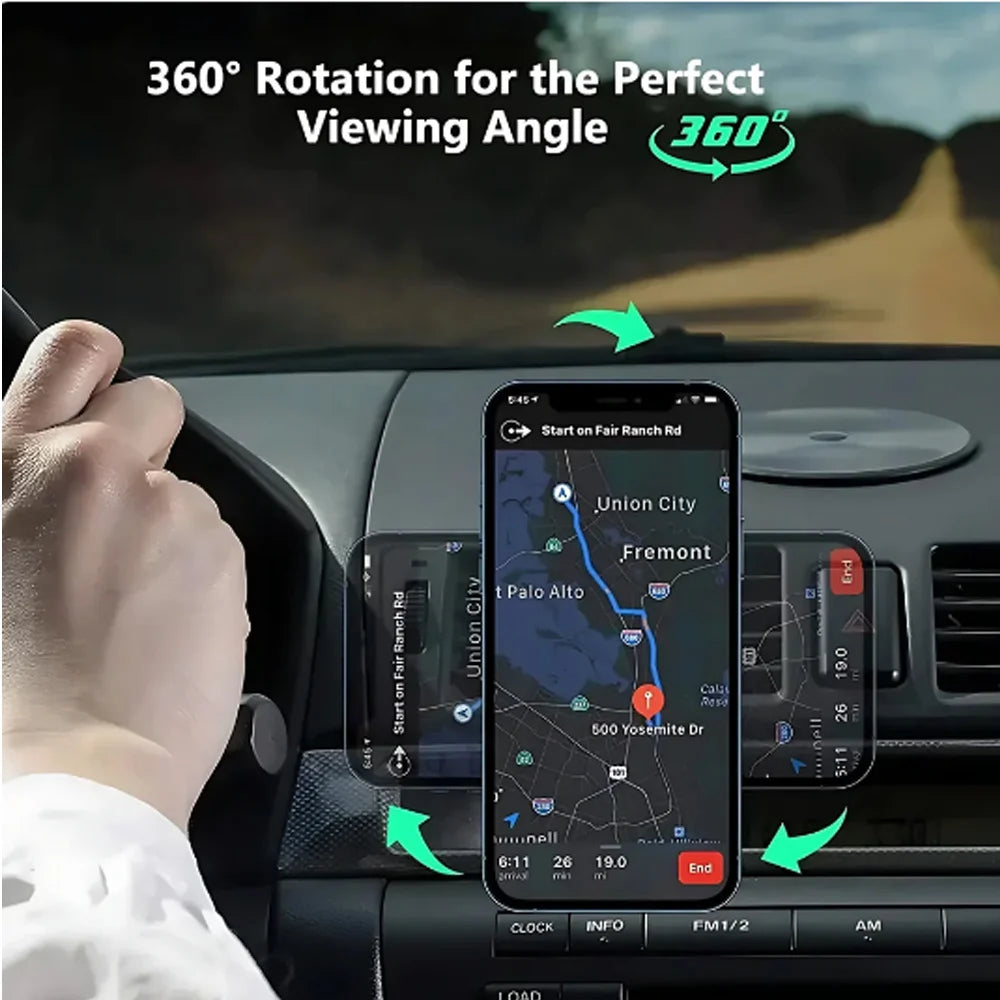 High-Speed Magnetic Car Charger, Phone Car Holder,100W Wireless Fast Charging with Adjustable Phone Bracket,Vent Installation