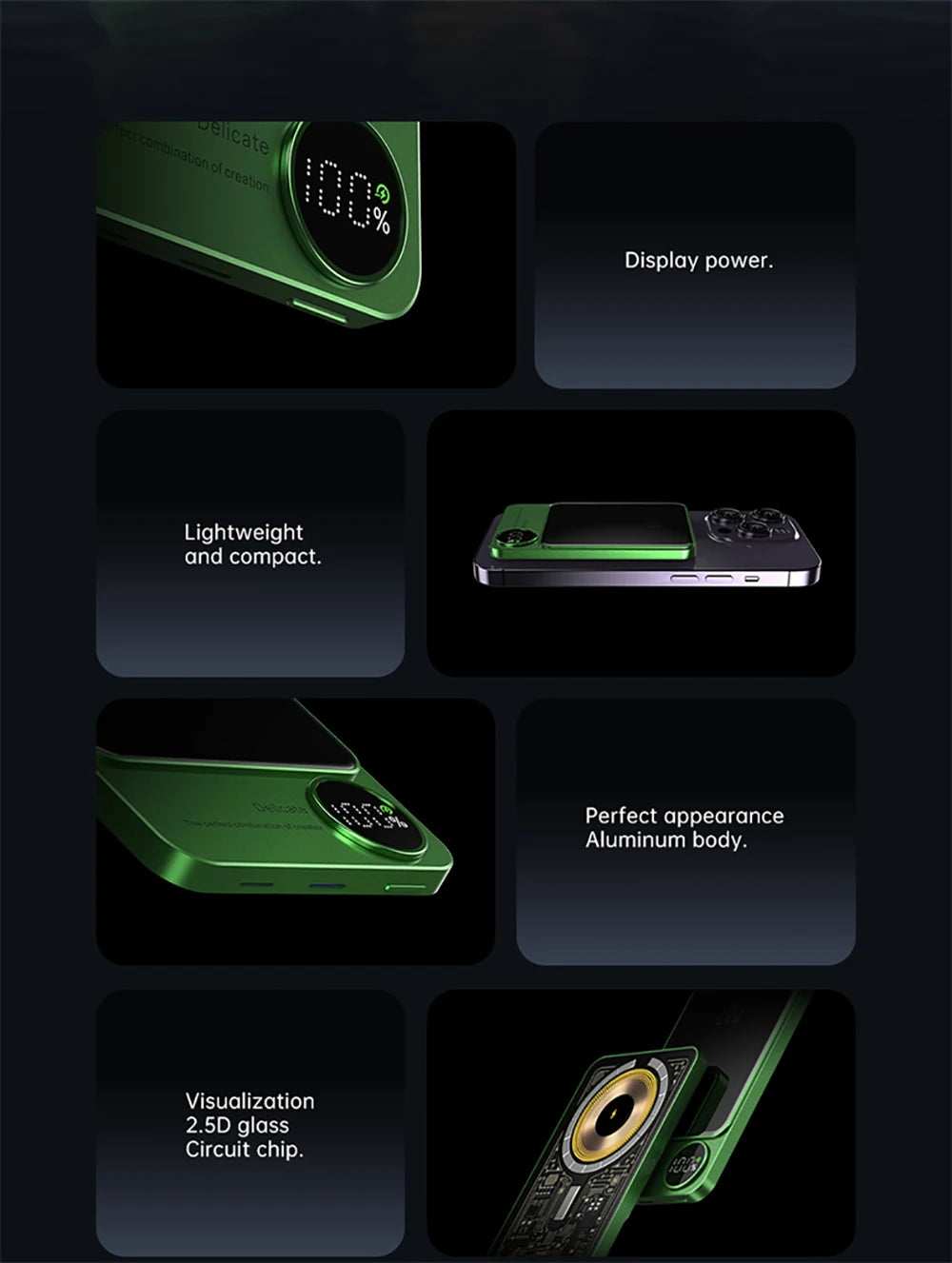 10000mAh PD20W Transparent Alloy Magnetic Powerbank For Magsafe Power Bank Wireless Fast Charger For iPhone 17 16 15 14 13 12 11
