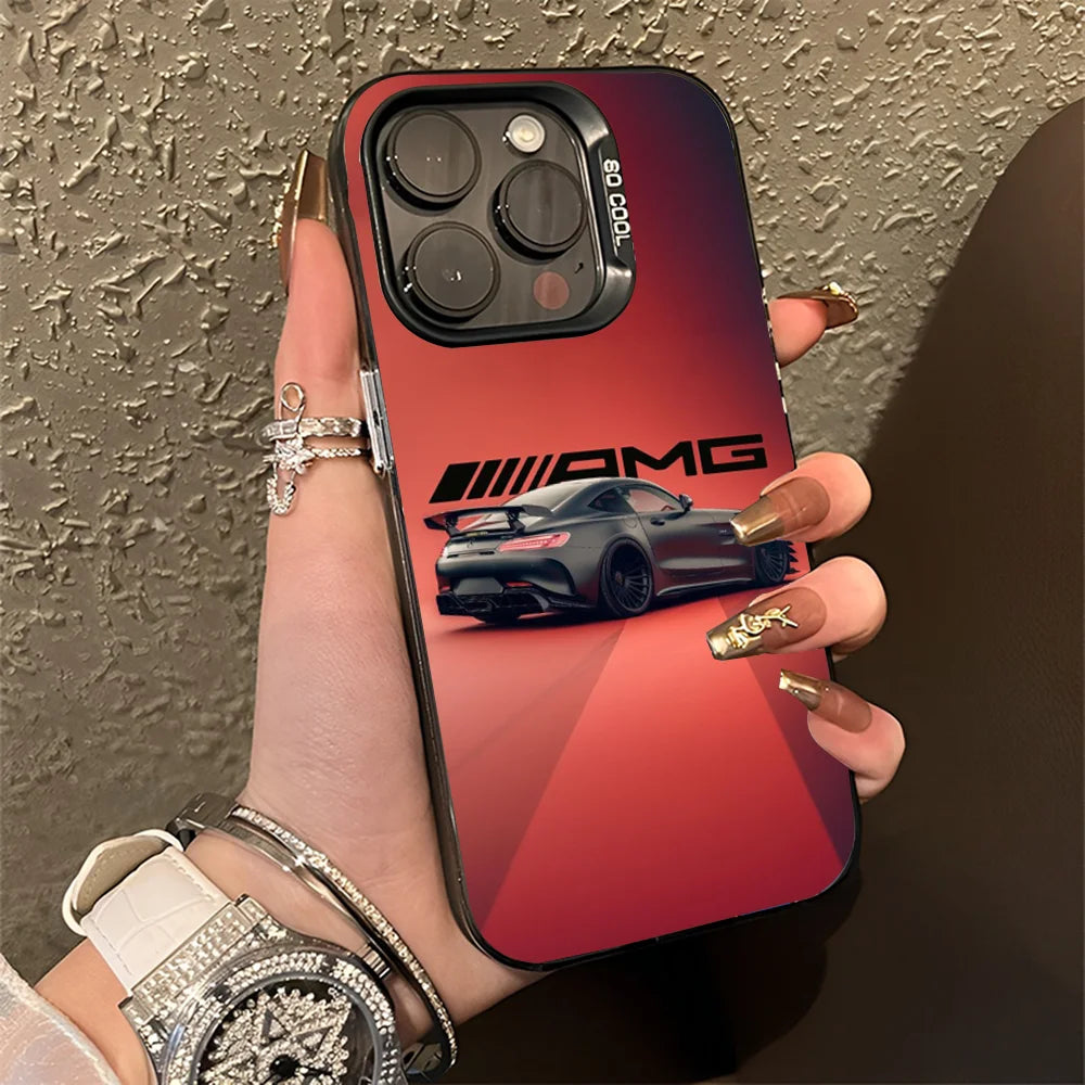 AMG GT Car Phone Case For iPhone 16,15,14,13,12,11,Pro,Max,Plus,Mini,XS,SE M-Mer-cedeses Anti Fall Black Matte Hard Bumper