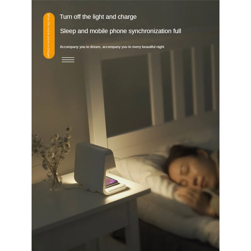AF93-Alarm Clock With Wireless Charging And Lights Dimmable Digtial Alarm Clock Charging Station For Bedroom, Bedside Office Dur