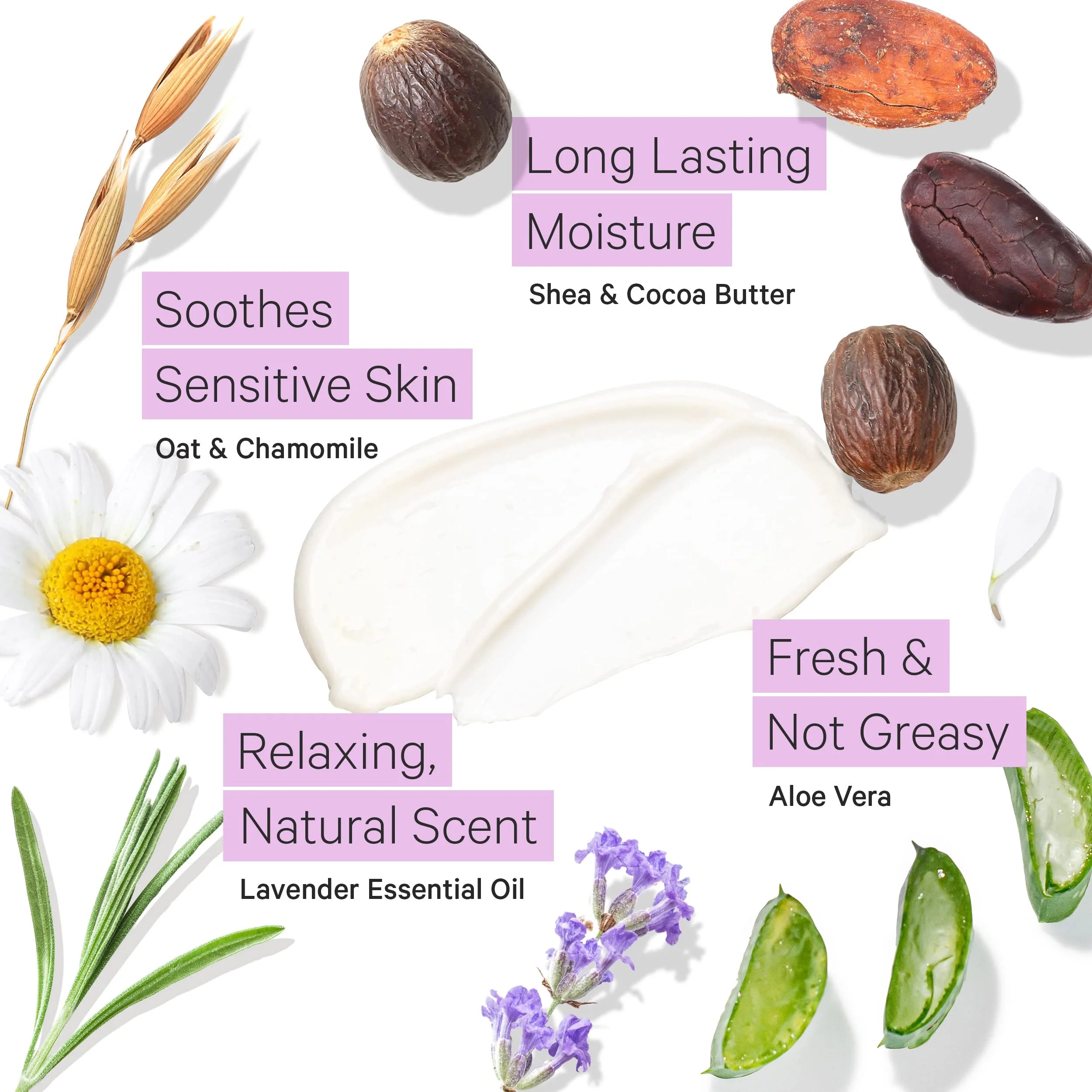 Lavender Shea Butter Body Lotion for Dry Skin - Moisturizing Sensitive Skin Lotion for Women & Men, Vegan Body Moisturizer W/Organic Aloe Vera, Cocoa Butter, All Natural Colloidal Oatmeal